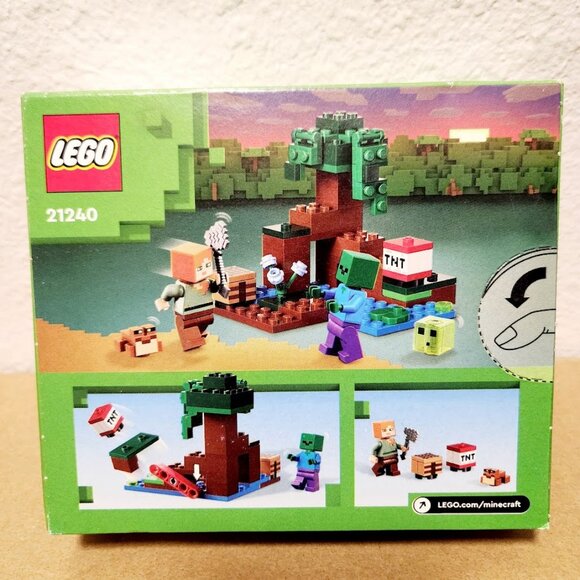 NEW LEGO MINECRAFT SWAMP ADVENTURE 21240 Zombie Alex Frog Slime Building Set Bra - Picture 5 of 9
